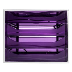 Module de classement Ecobox Linicolor 4 tiroirs - Violet - Exacompta