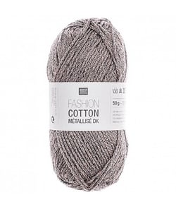 Fil à tricoter FASHION COTTON MÉTALLISÉ DK - Rico Design 20 Gris