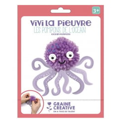 Kit Pompon pour les petits pieuvre - Graine Creative - Rose