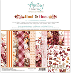 Pochette de 13 feuilles recto verso Rust and rose MINTAY