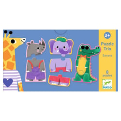 PUZZLES DUO - TRIO – Trio Savana - Djeco - Bleu