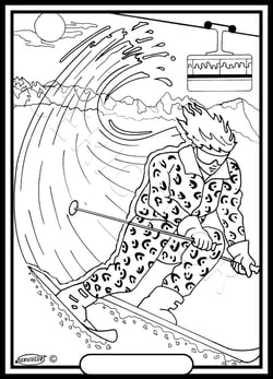 Tableau velours a colorier LA SKIEUSE Sericolor