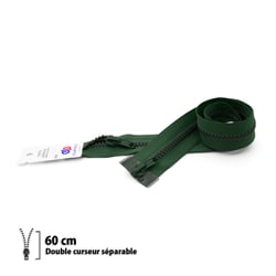Fermeture éclair Z68 - Séparable 6mm double curseur - 60 cm