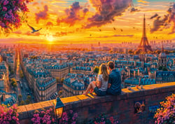 Puzzle 1000 pièces - Chuchotements sur les Toits de Paris - Schmidt Spiele
