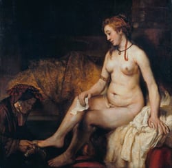 Puzzle 1000 pièces - Rembrandt - Bethsabée au bain recevant la lettre de David, 1654 - Grafika