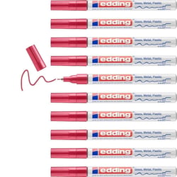 Lot de 10 marqueurs peinture brillante - EDDING - Rouge - 0,8 mm