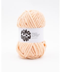 Fil velours 100GR à tricoter PINGO CHENILLE GLITTER - Pingouin - certifié Oeko-Tex Beige Rosé