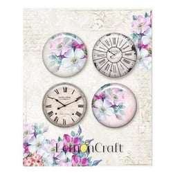 4 badges métal décoration embelissement scrapbooking Lemoncraft NEXT TO ME 457