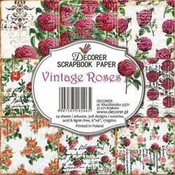 24 papiers fantaisis assorties 15.2 x 15.2 cm Décorer VINTAGE ROSES