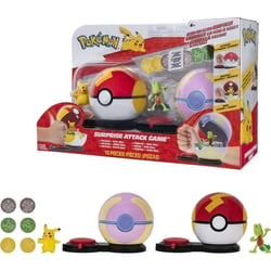 2 Poké Balls avec leur  et 6 disques d'attaques - BANDAI - Poké Ball attaque surprise Pikachu vs Arcko - Jeu
