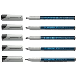 Lot de 5 marqueurs universels non-permanents pointe super fine - SCHNEIDER - Noir