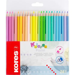 24 crayons de couleur - Pastel - Enfant - Dessin - Loisirs créatifs