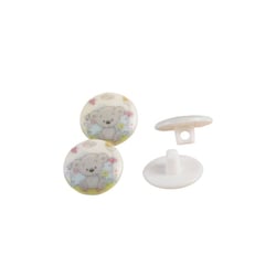 Bouton enfants queue ourson gris 15mm