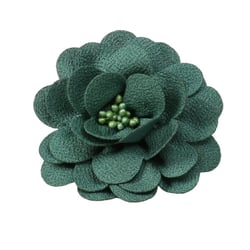 Broche fleur 8,5cm vert