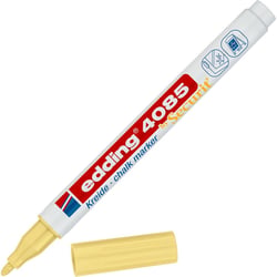 Marqueur - Craie liquide - Jaune pastel - Pointe ronde fine - Pour tableau noir, déco, verre - Edding 4085