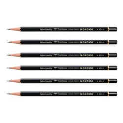 Lot de 6 crayons graphite - TOMBOW - MONO 100 - Dureté 6B