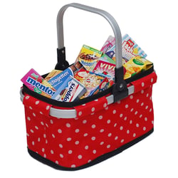 Panier de supermarché à pois