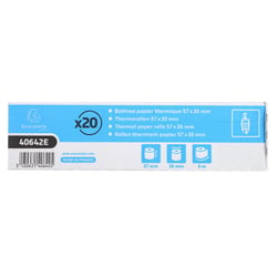 Bobine pour tickets de carte bancaire 57x30mm - 9m - 1 pli thermique 55g/m2 - Blanc - x 120 - Exacompta