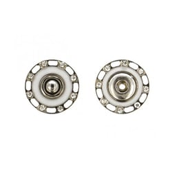 Lot de 3 boutons pressions strass 24mm couleur argent