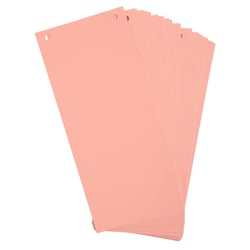 Paquet 100 fiches intercalaires horizontales unies perforées - 105x240mm - Rose - x 12 - Exacompta