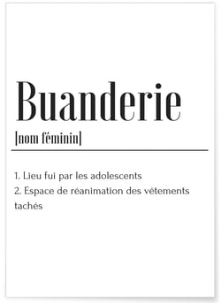 Affiche définition Buanderie | A3 : 29,7x42cm