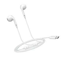 Mayaxess Écouteurs Filaires USB-C avec Micro intégré pour iPhone 16 / 16 Pro / 16 Pro Max / 16 Plus Blanc