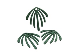 4 Breloques forme feuille 22*20mm vert