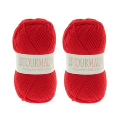 Lot de 2 pelotes Tourmaline rouge - 100% acrylique - 50g/200m - Distrifil