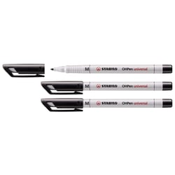 Lot de 3 feutres pour transparents - encre soluble - pointe médium - STABILO - Noir