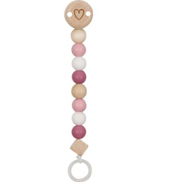 Accroche-tétine cœur rose - Goki