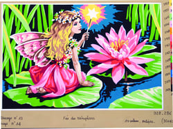 Canevas antique Fée des nénuphars 40x50cm