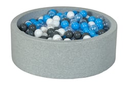 Piscine à balles Aire de jeu + 450 balles blanc, transparent, gris, bleu clair - Velinda