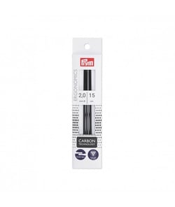 Aiguilles à tricoter double pointe Ergonomics Carbon 15cm n°2 à 4 - Prym taille n°2