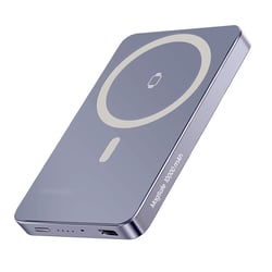 Swissten PowerBank MagSafe Slim Qi2 15W 5000mAh avec Charge USB-C PD 20W Gris