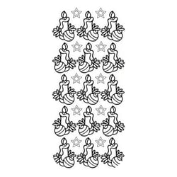 1 planche de stickers autocollants peel off doré NOEL BOUGIE BOULLE 7064