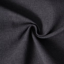 Tissu Toile Polycoton aspect Lin Alix uni Noir