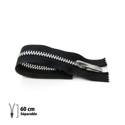 Fermeture éclair Z31 - Séparable 9mm Noir 60 cm