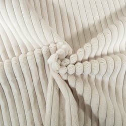 Tissu Doudou côtelé d'ameublement 15 mm uni Ecru