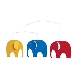 Flensted Mobiles Elephant Party – Red, Blue, Yellow - Bleu