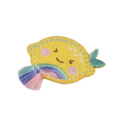 Ecusson thermocollant avec franges citron 4cm x 4cm