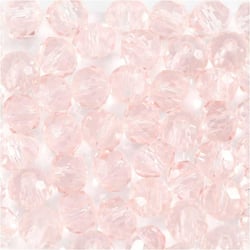 45 perles en verre à facettes rondes Ø 4 mm - rose clair