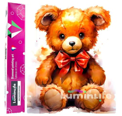 Diamond Painting Broderie Diamant LUMINLIFE 40x50cm, 100% strass, diamants ronds - Ourson