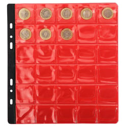 Sachet de 3 recharges numismatiques 30 cases de diamètre 30mm - 24,5x25 cm - Cristal - x 5 - Exacompta