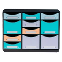 Moule de classement Storebox Multi 11 tiroirs Aquarel - Couleurs assorties - Exacompta