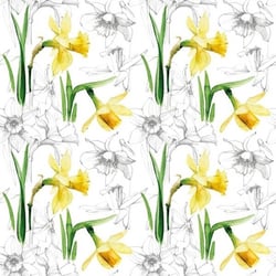 Lot de 4 serviettes en papier découpage collage 33 cm FLEUR JONQUILLE FL 207