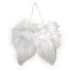 Ailes d'ange en plumes, blanc, 5cm, 2 pces