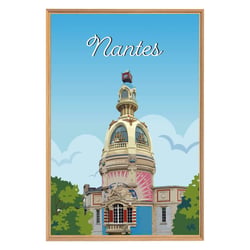 Tableau mural encadré illustration Nantes 65x97 cm