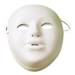 MégaCréa DIY - Masques enfant en plastique blanc 15 x 18 cm x 5 pièces