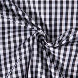 Tissu Rayures Laury Petits carreaux 5 mm Noir