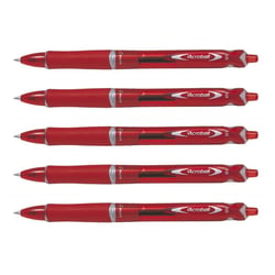 Lot de 5 stylos à bille PILOT - Acroball Begreen - Rouge - Pointe moyenne